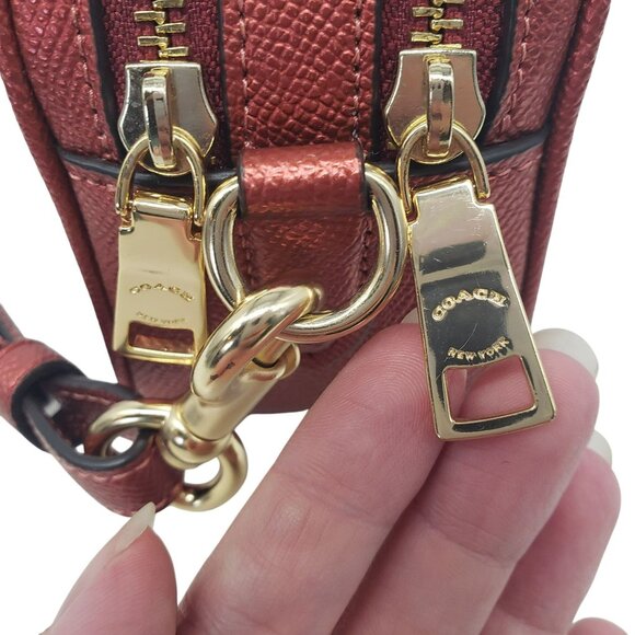 Coach Jes Crossbody 20 Metallic Clay TSITP Red Camera Bag Purse Fall Holiday - Picture 8 of 15